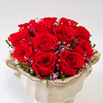 12本の真っ赤なバラアレンジ